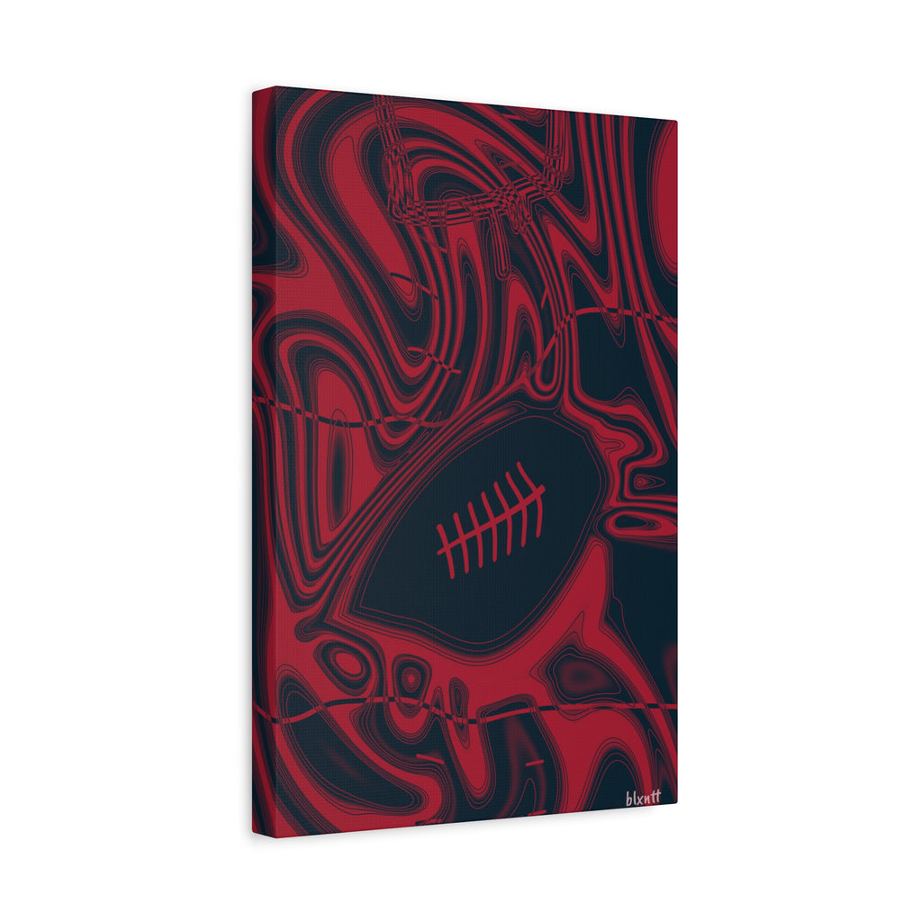 Midnight Navy & Red Trippy Football Canvas