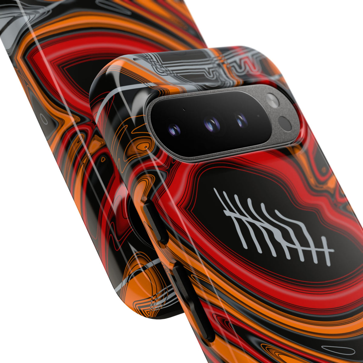 Red, Orange & Pewter Trippy Football Phone Case