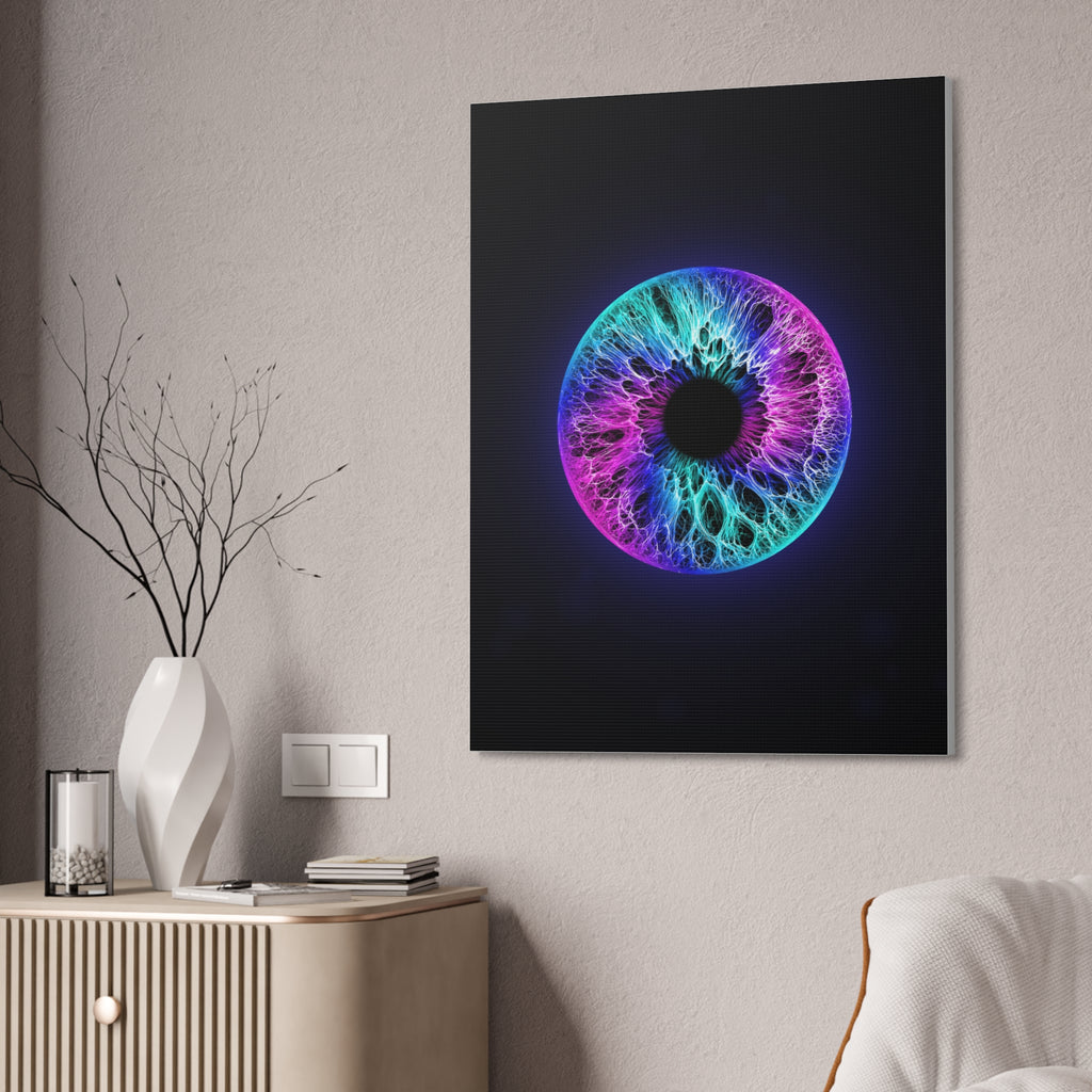 BLXNTT Iris – Lace Web Galaxy Teal Magenta Glossy Canvas