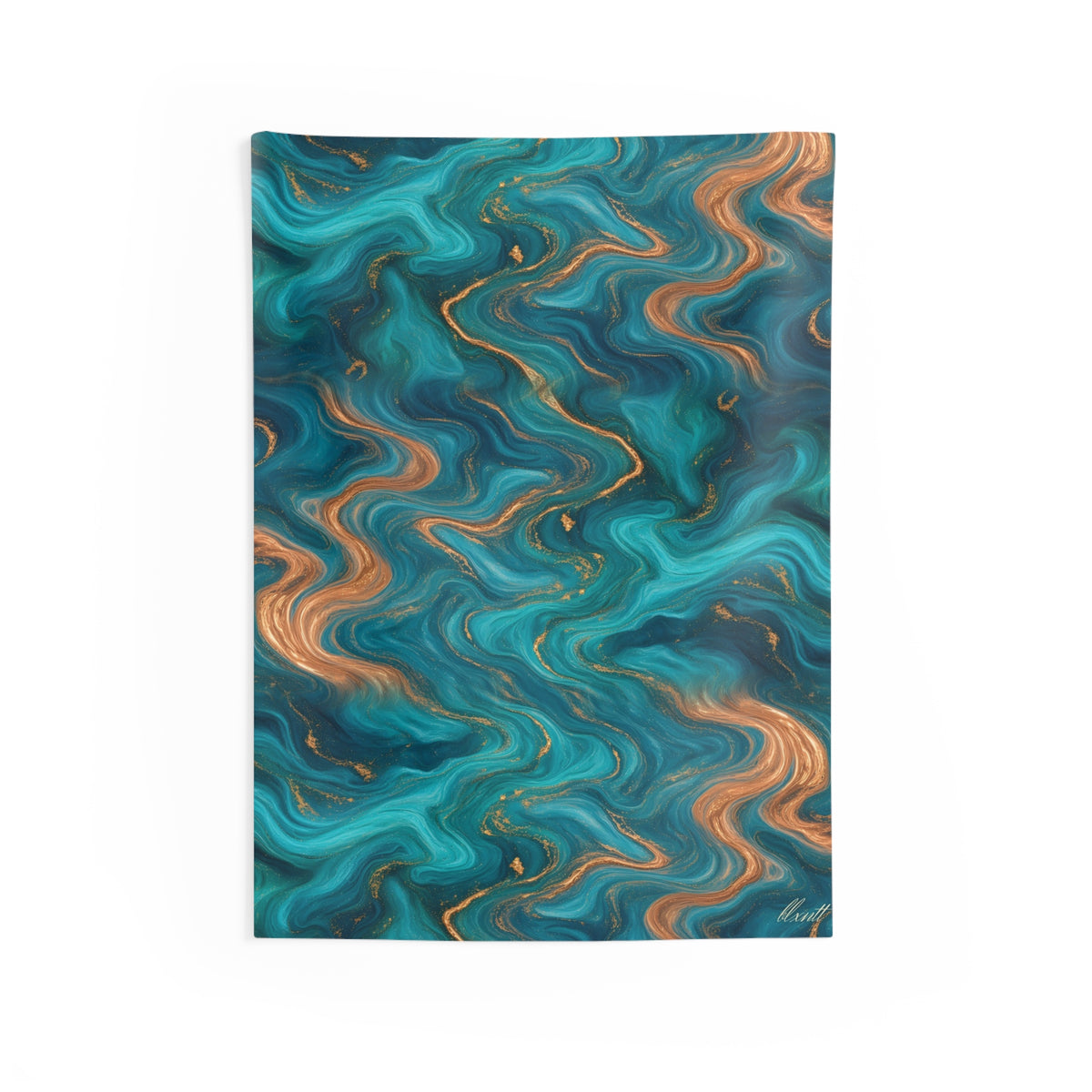 Turquoise & Copper Marble Tapestry