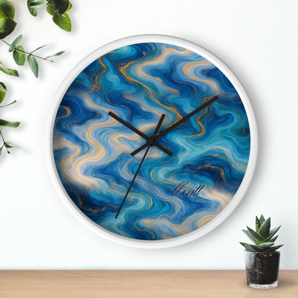 Ocean Blue Marble Wall Clock