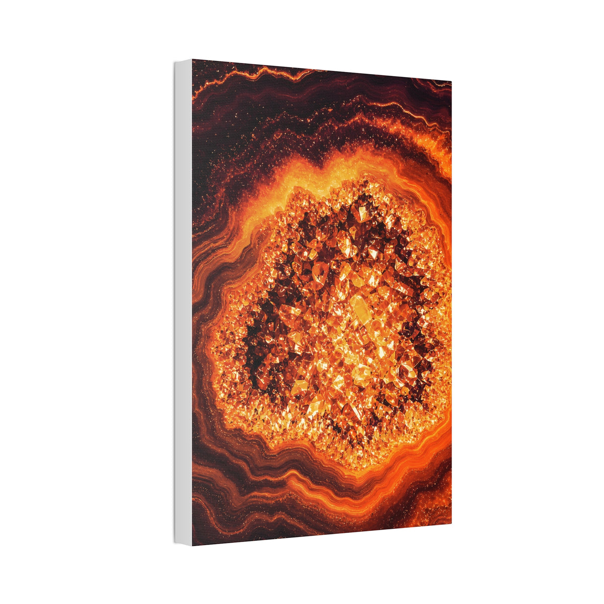 Geode Core - Molten Lava Glossy Canvas