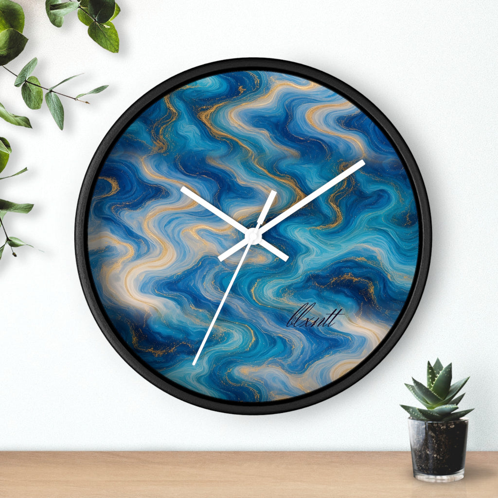 Ocean Blue Marble Wall Clock