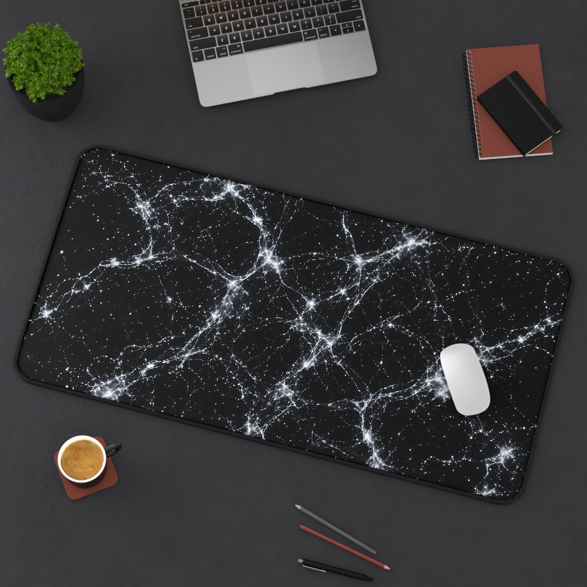 Neon Mycelium - Silver Ghost Desk Mat