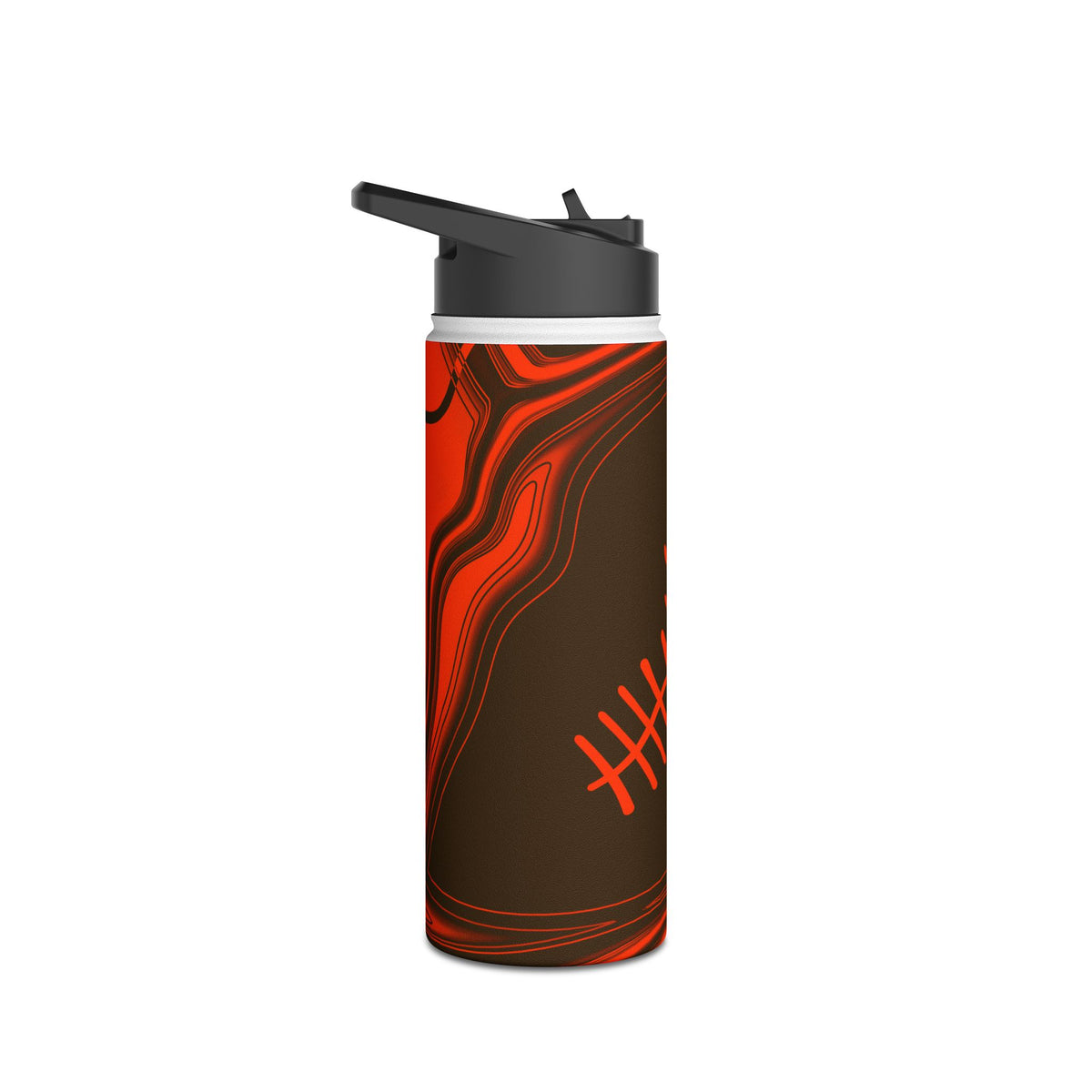 Brown & Orange Trippy Football Water Bottle