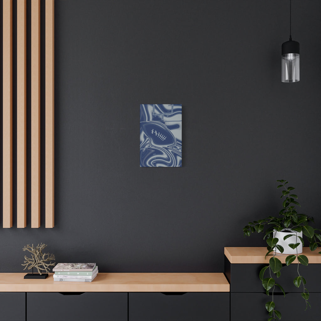 Blue & Gray Trippy Football Canvas
