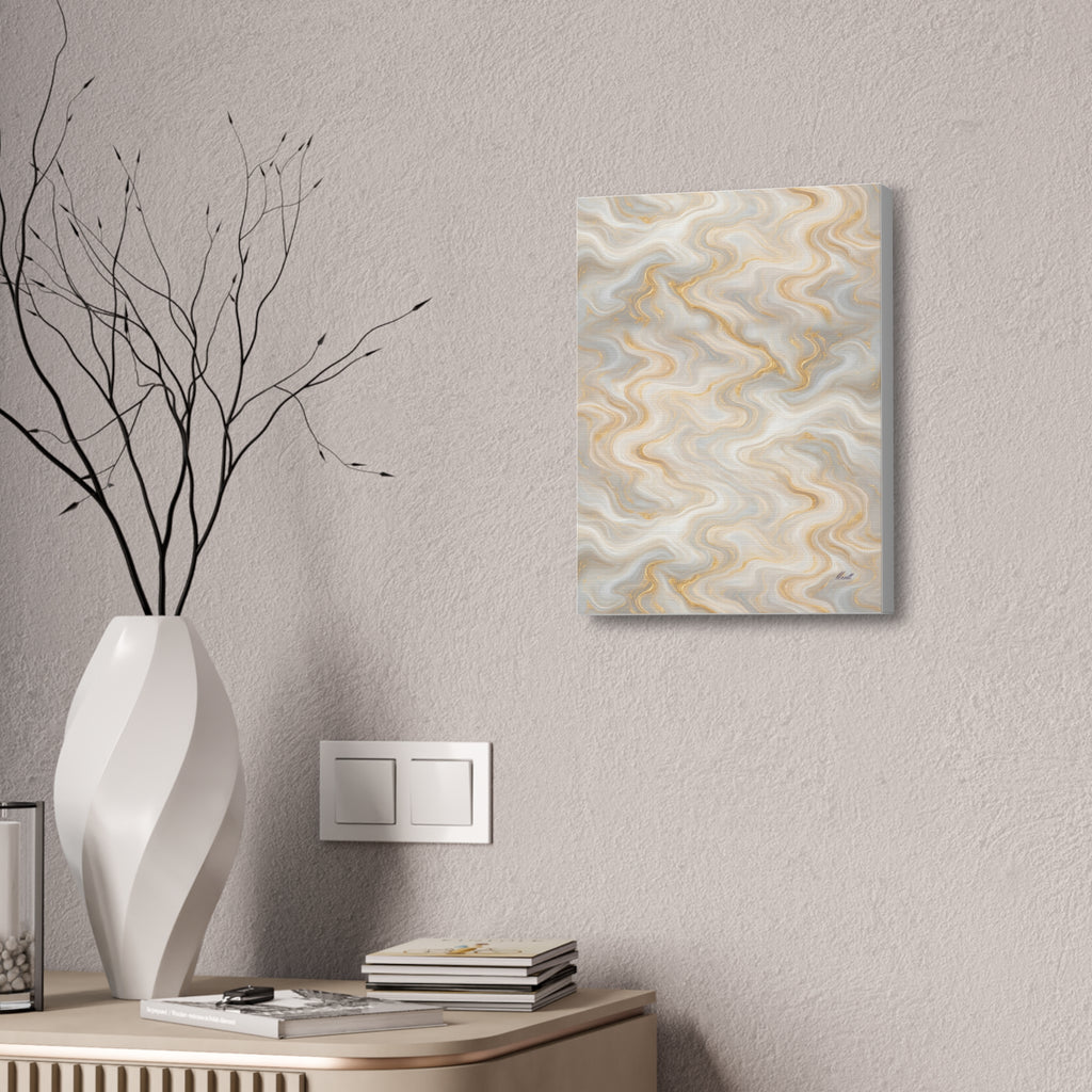 White & Gold Marble Glossy Canvas