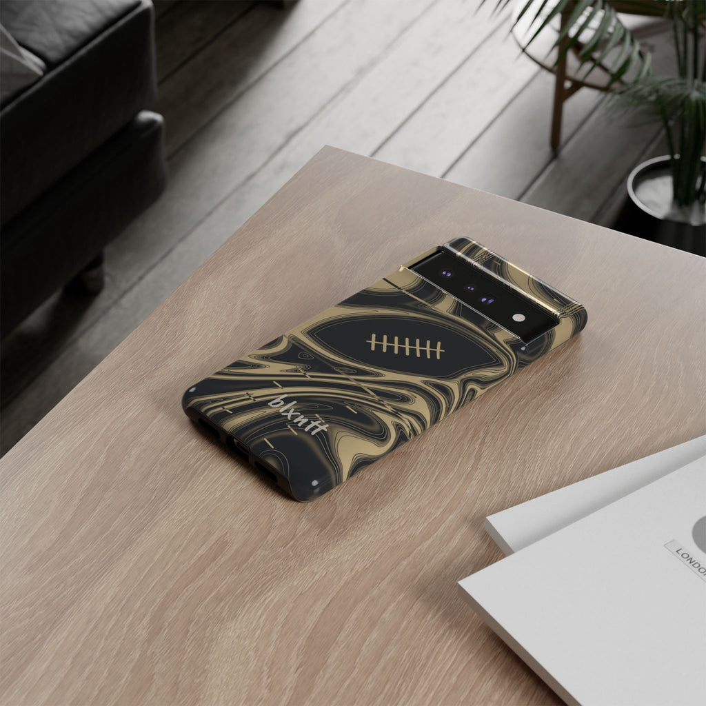 Old Gold & Black Trippy Football Phone Case