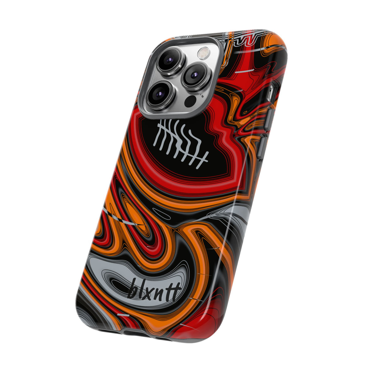 Red, Orange & Pewter Trippy Football Phone Case