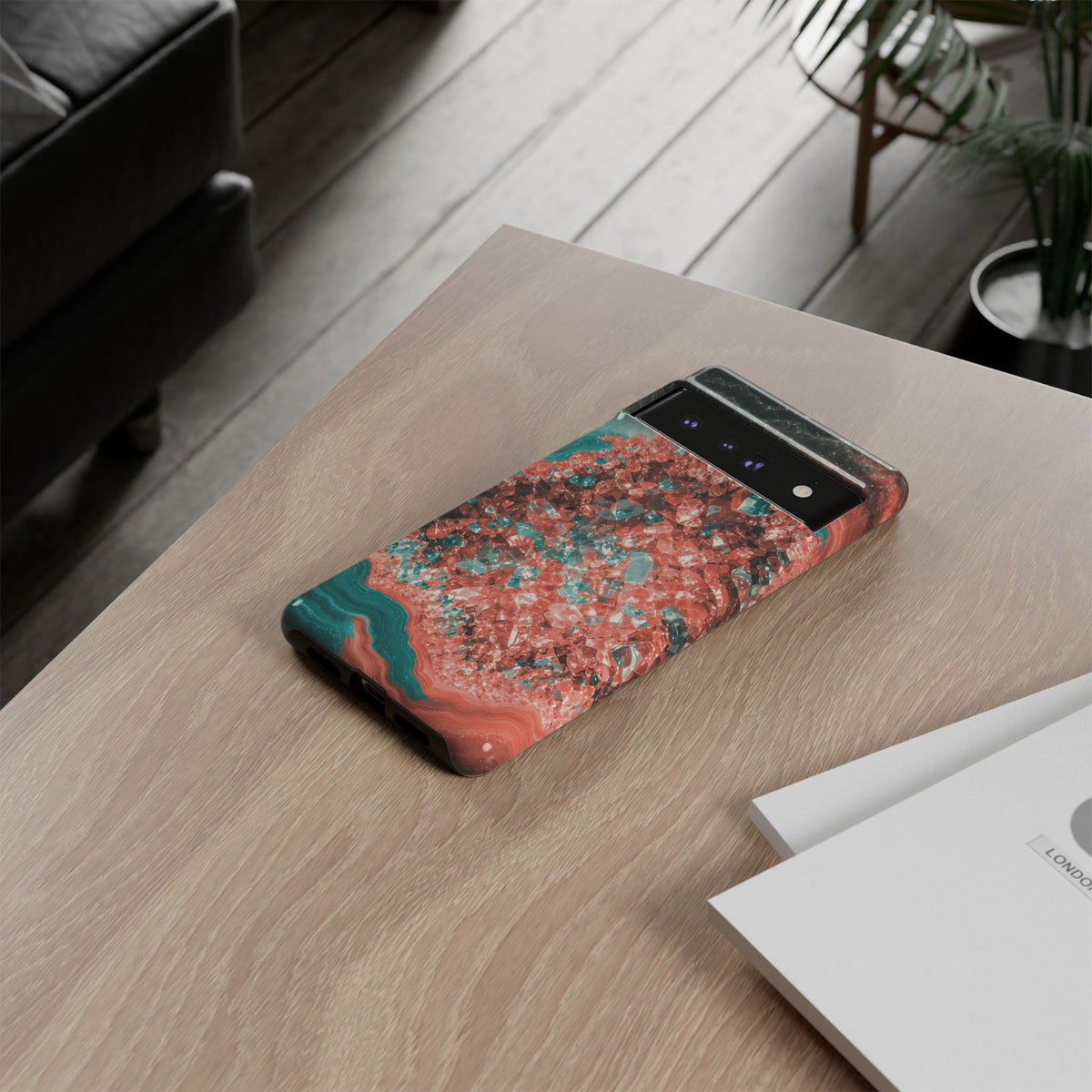 Geode Core - Coral Teal Phone Case