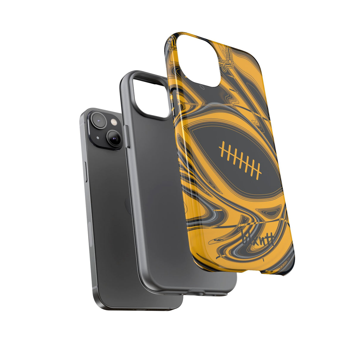 Black & Gold Trippy Football Phone Case