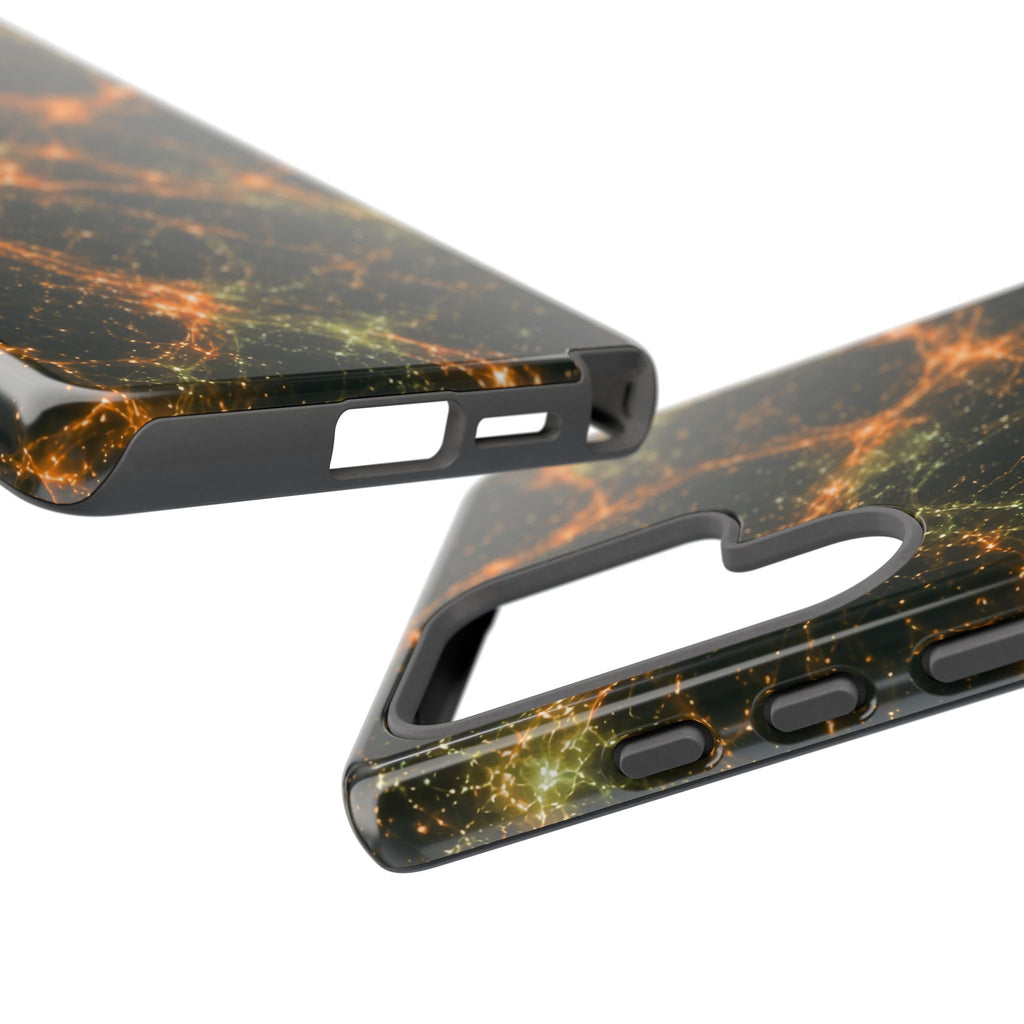 Neon Mycelium - Electric Tangerine Teal Phone Case