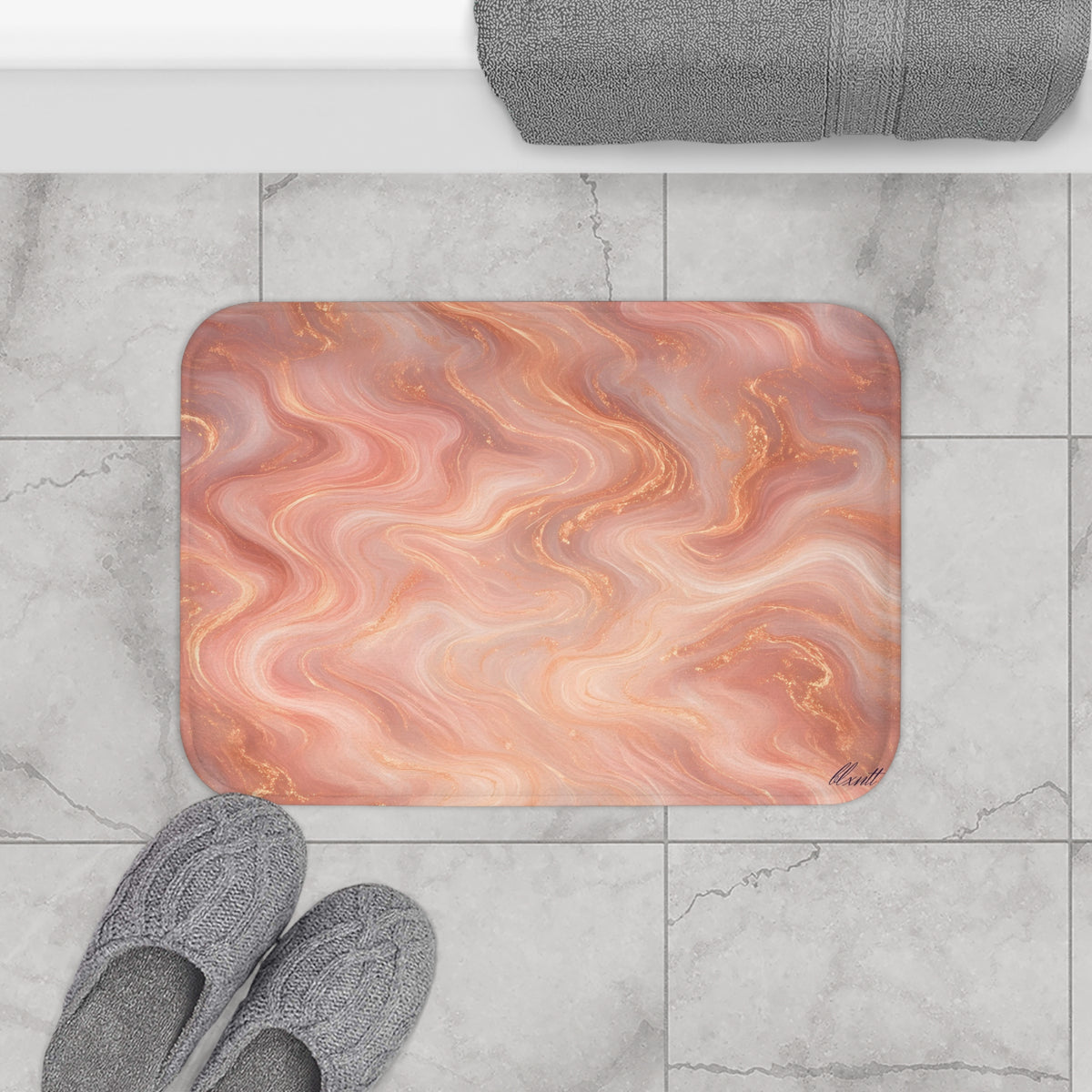 Rose Gold Marble Bath Mat