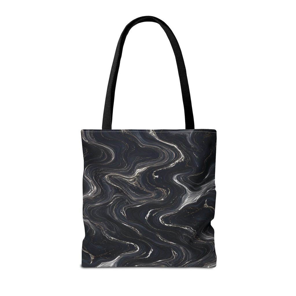 Black & Silver Marble Tote Bag