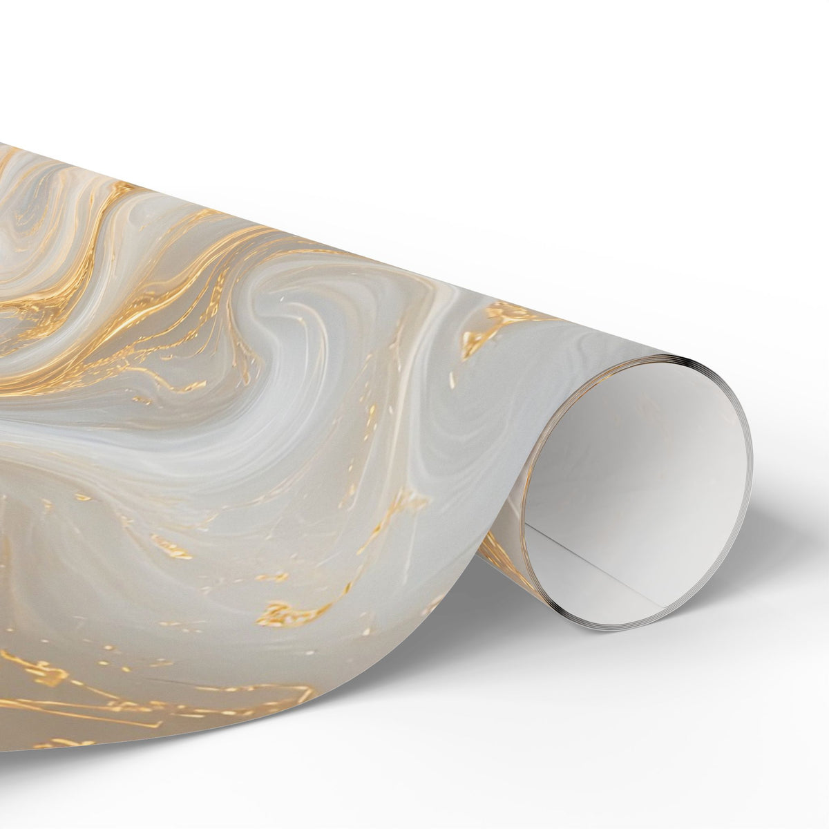 White & Gold Marble Wrapping Paper
