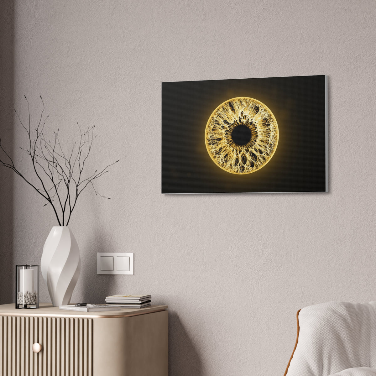 BLXNTT Iris – Lace Web Molten Gold Glossy Canvas
