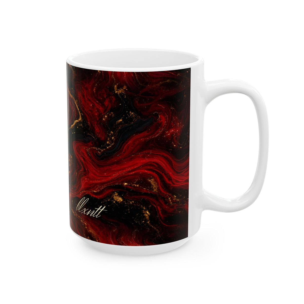 Red & Black Marble Mug