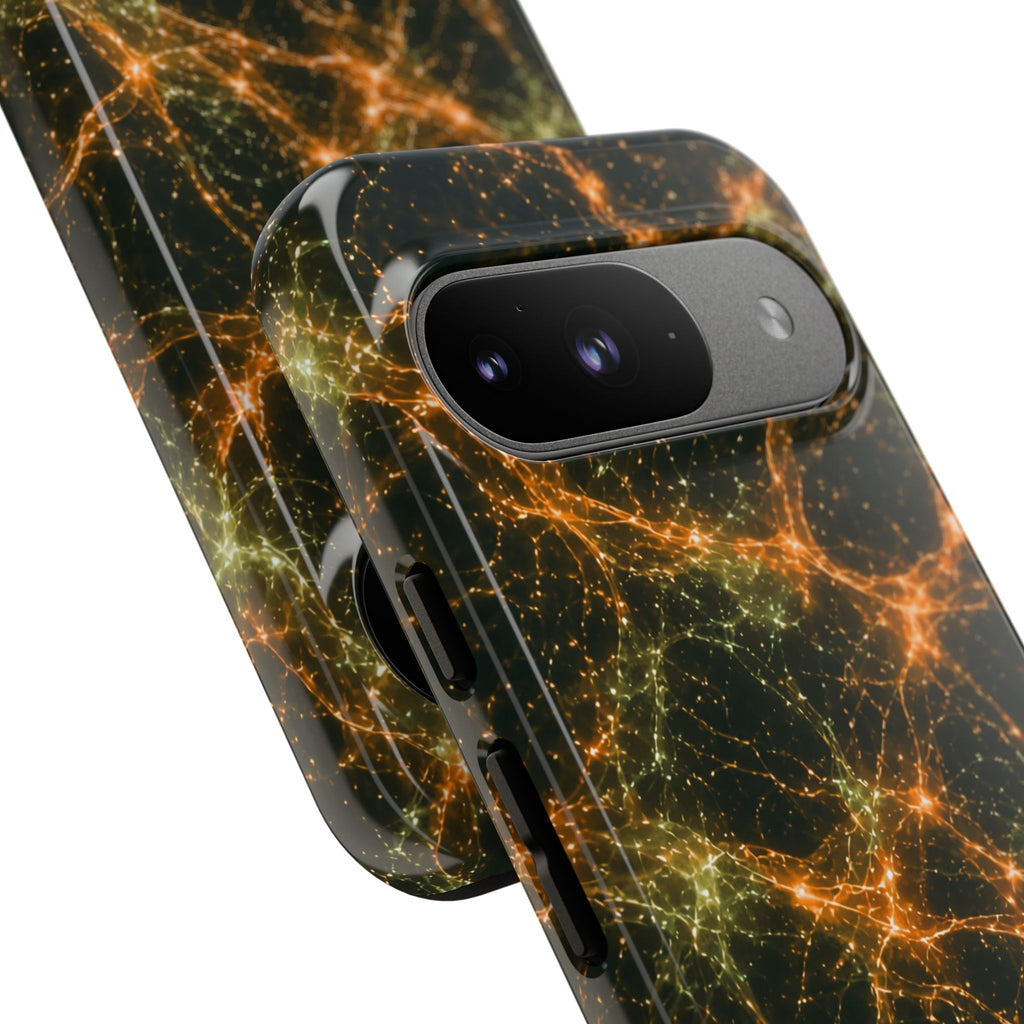 Neon Mycelium - Electric Tangerine Teal Phone Case