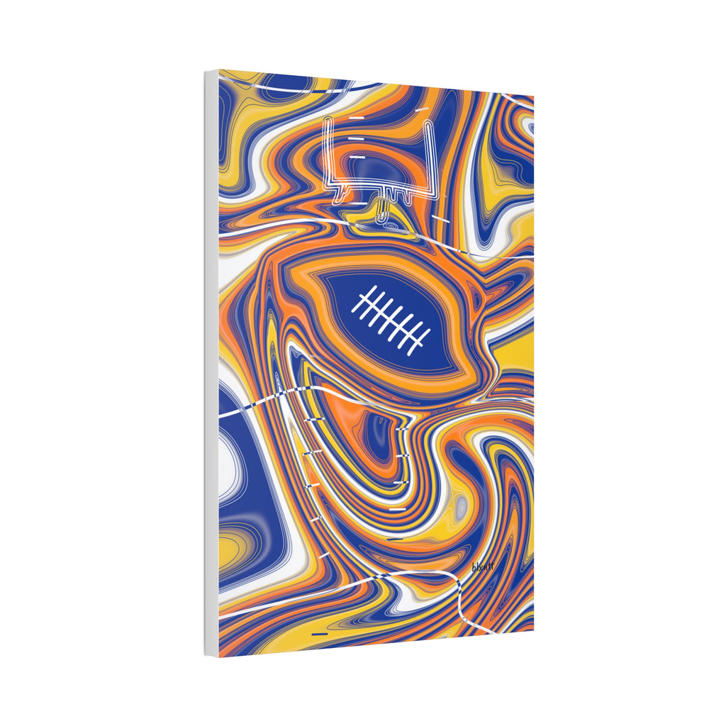 Royal Blue & Yellow Trippy Football Glossy Canvas