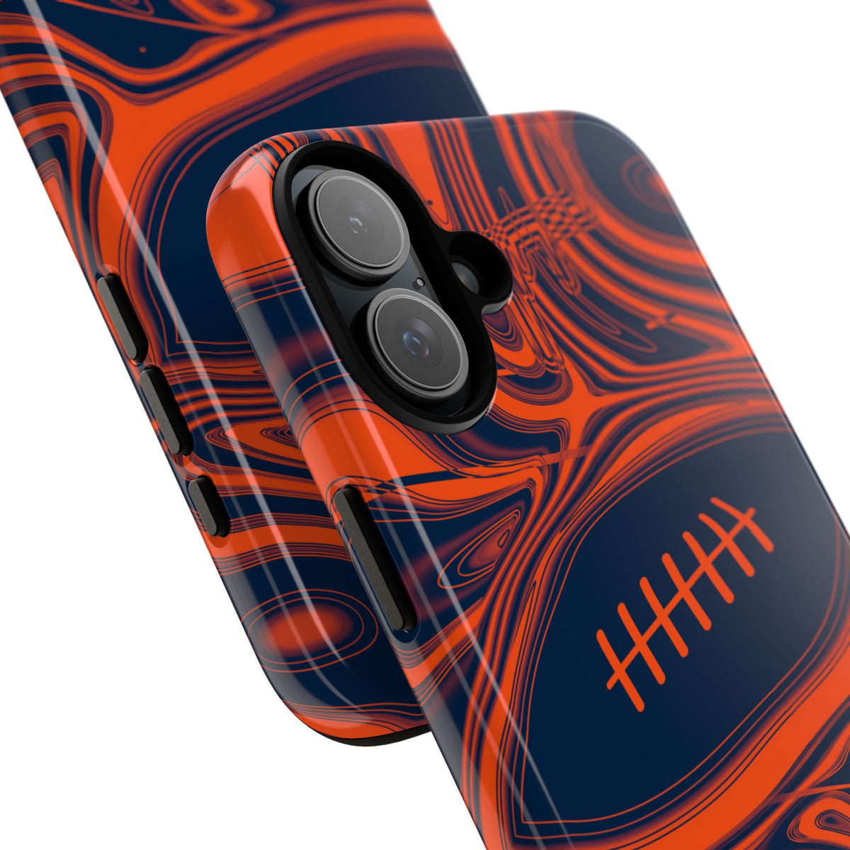 Orange & Navy Trippy Football Phone Case