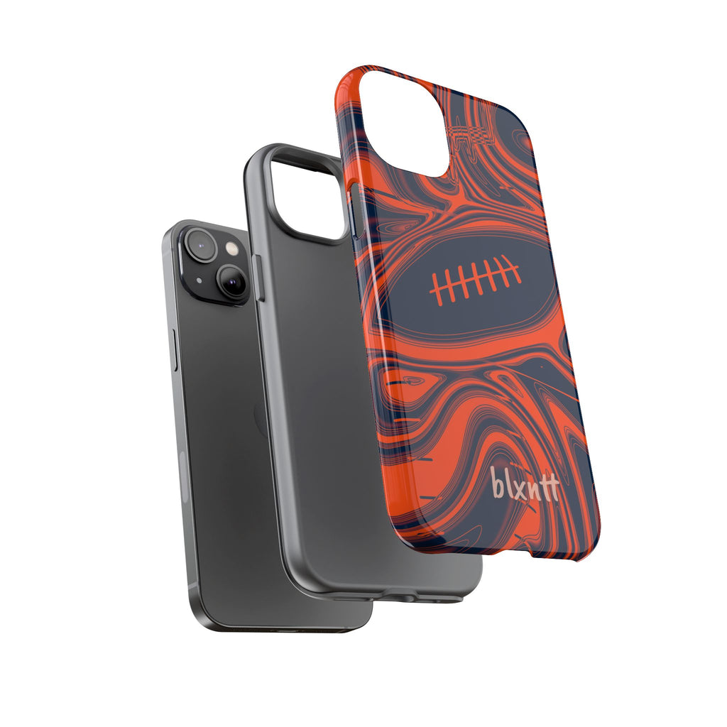 Orange & Navy Trippy Football Phone Case