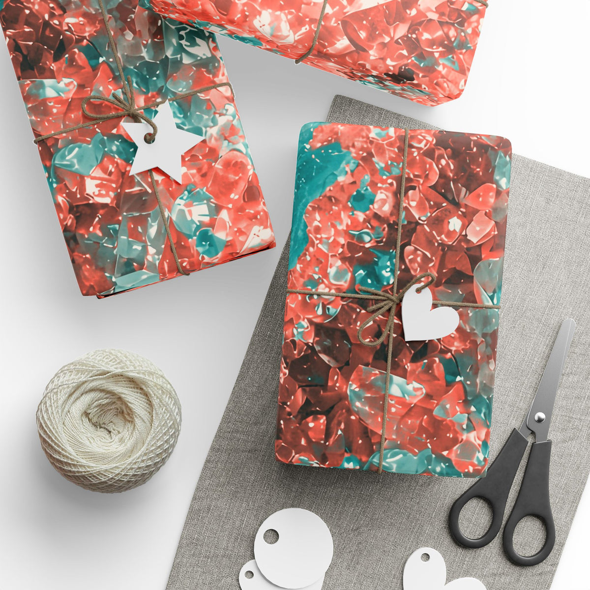 Geode Core - Coral Teal Wrapping Paper