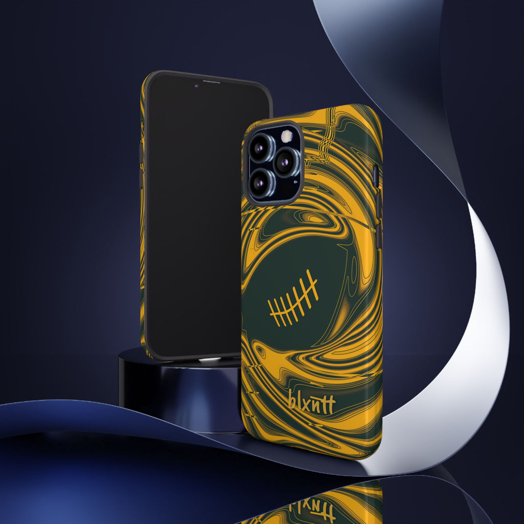 Green & Gold Trippy Football Phone Case