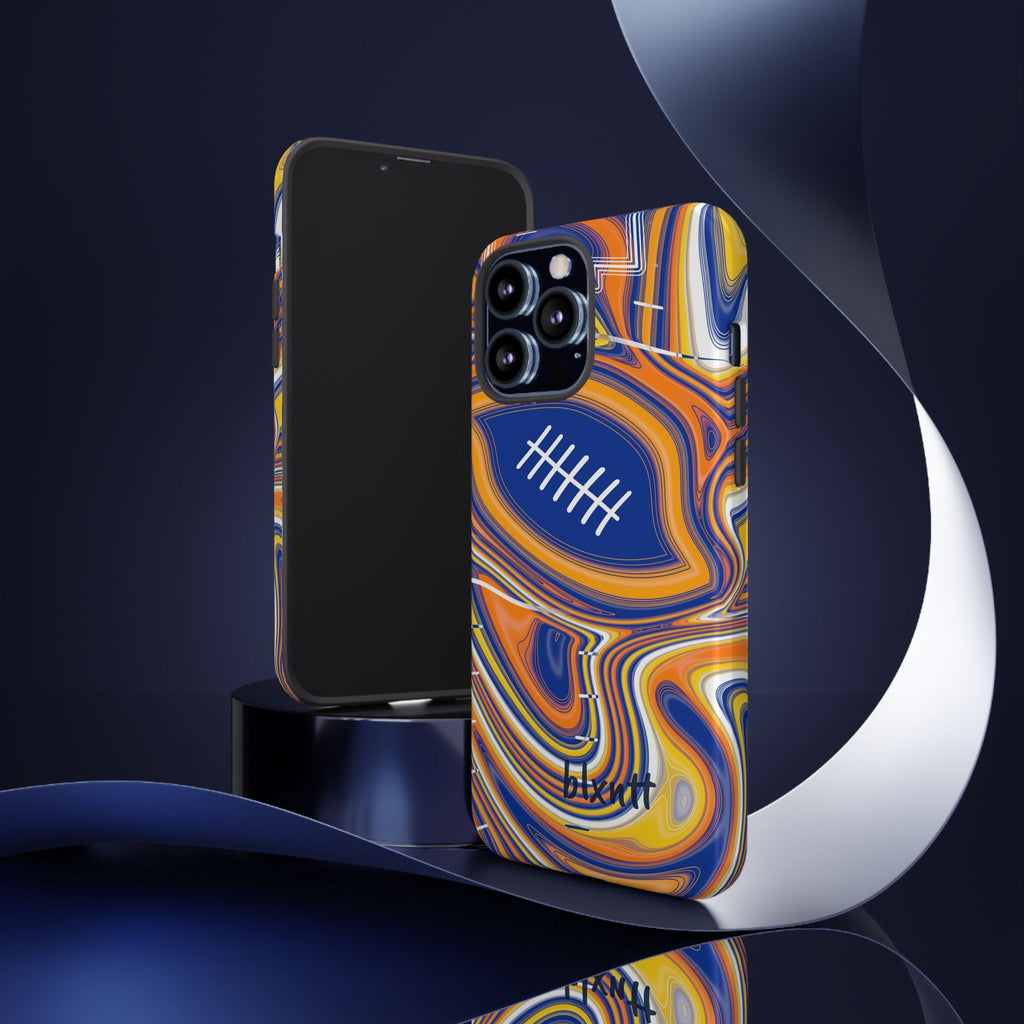 Royal Blue & Yellow Trippy Football Phone Case