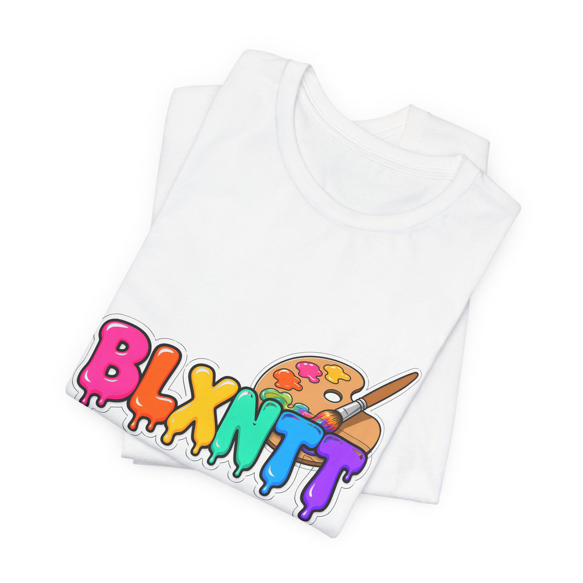 BLXNTT Paint Spill Tee - Rainbow (White)