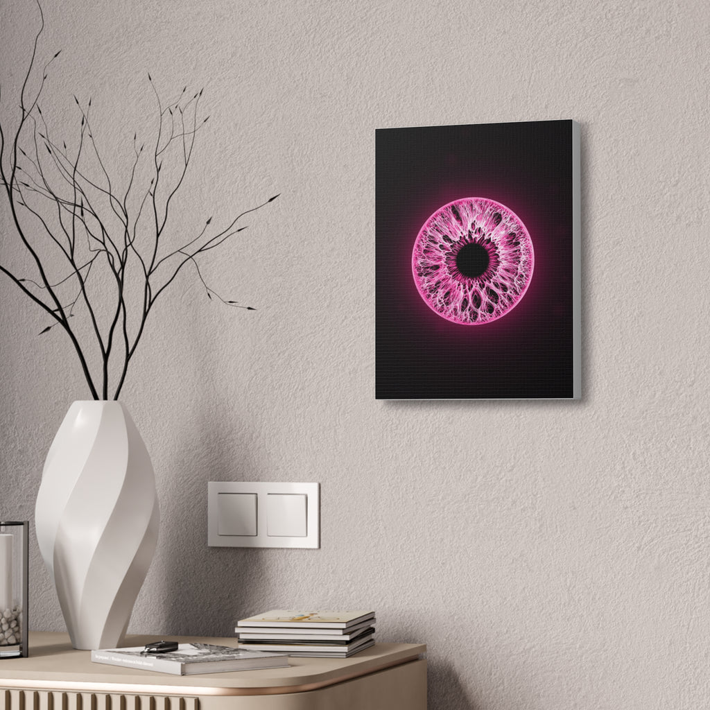 BLXNTT Iris – Lace Web Neon Pink Glossy Canvas