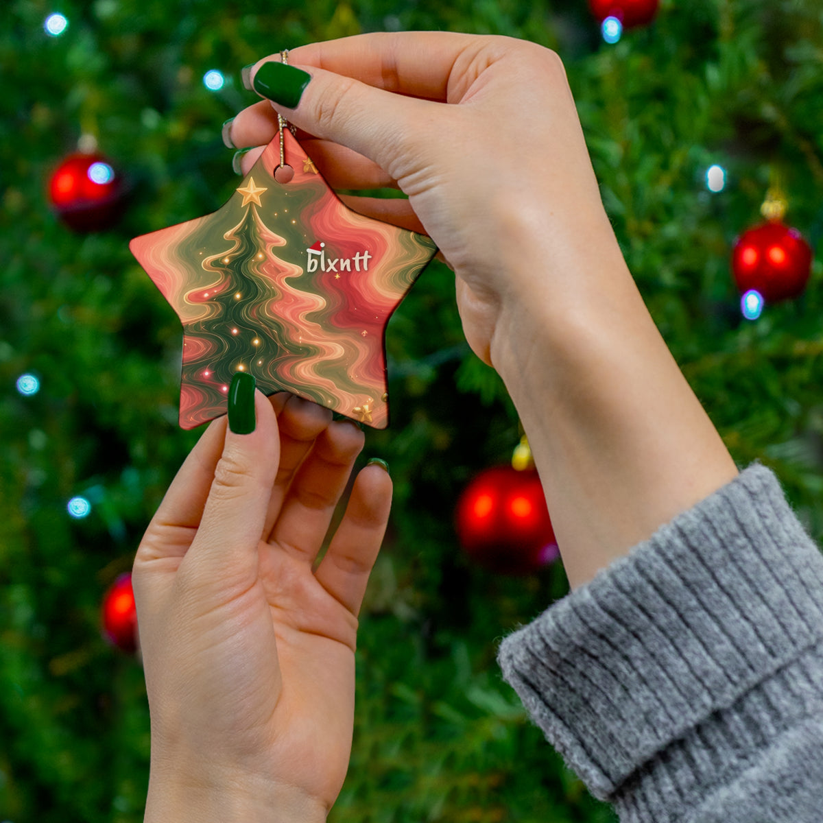 Trees Trippy Christmas Ornament