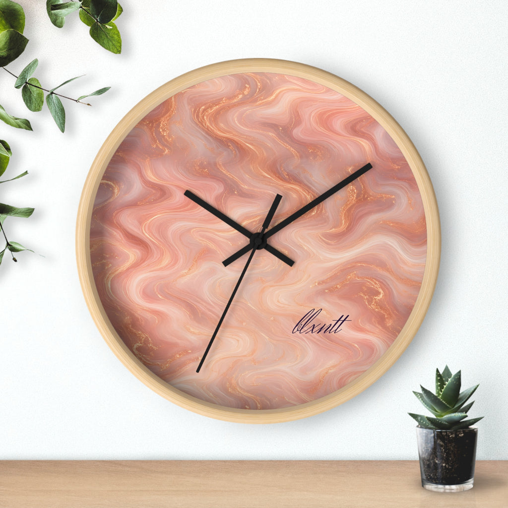 Rose Gold Marble Wall Clock