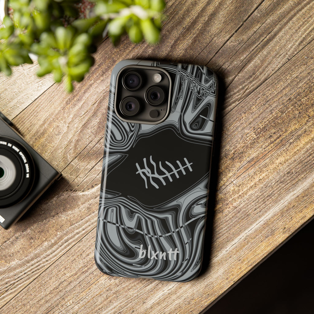 Black & Silver Trippy Football Phone Case