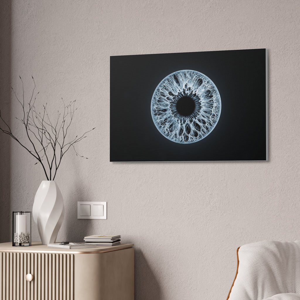 BLXNTT Iris – Lace Web Ice Blue Glossy Canvas