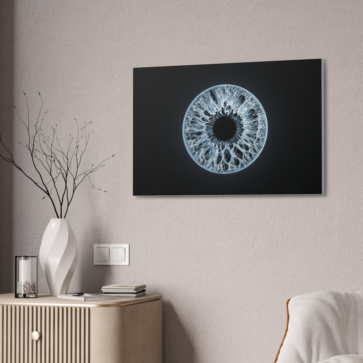 BLXNTT Iris – Lace Web Ice Blue Glossy Canvas