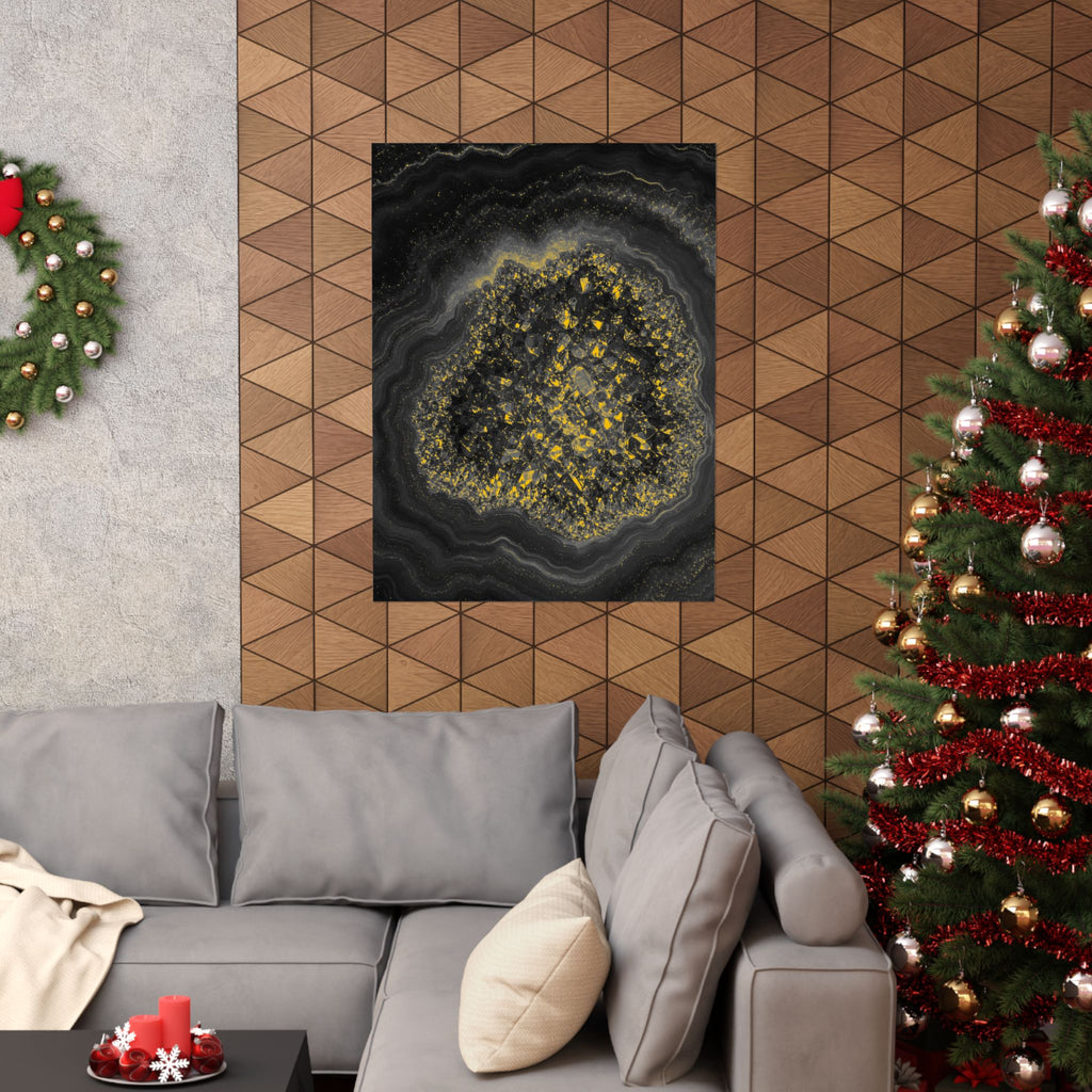 Geode Core - Mono Gold Spark Poster