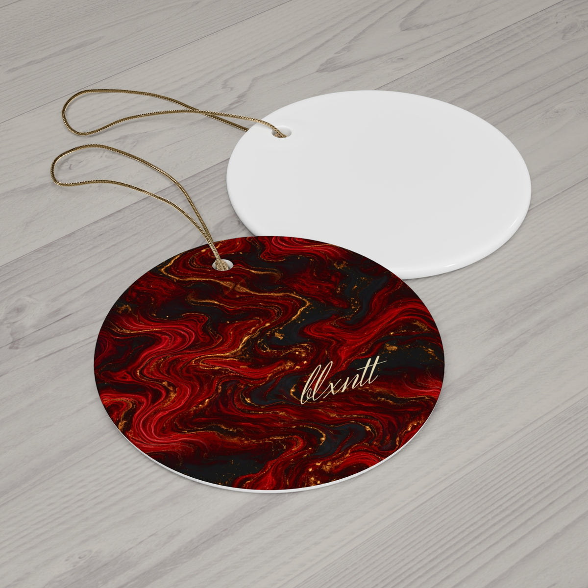 Red & Black Marble Ornament