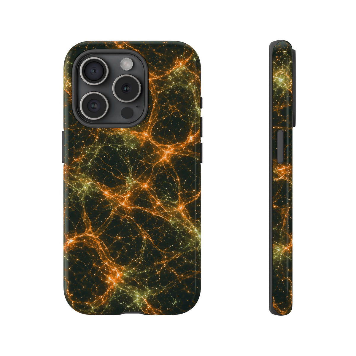 Neon Mycelium - Electric Tangerine Teal Phone Case