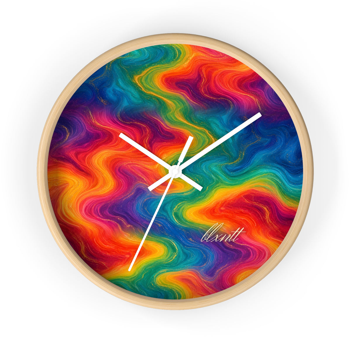 Rainbow Marble Wall Clock