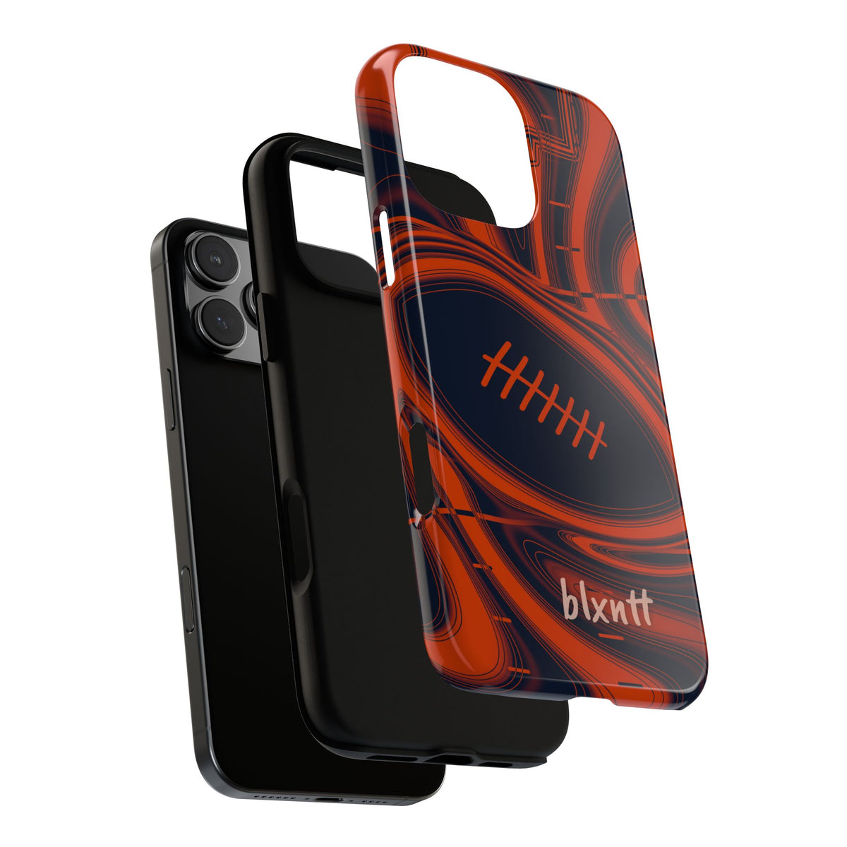 Navy & Orange Trippy Football Phone Case