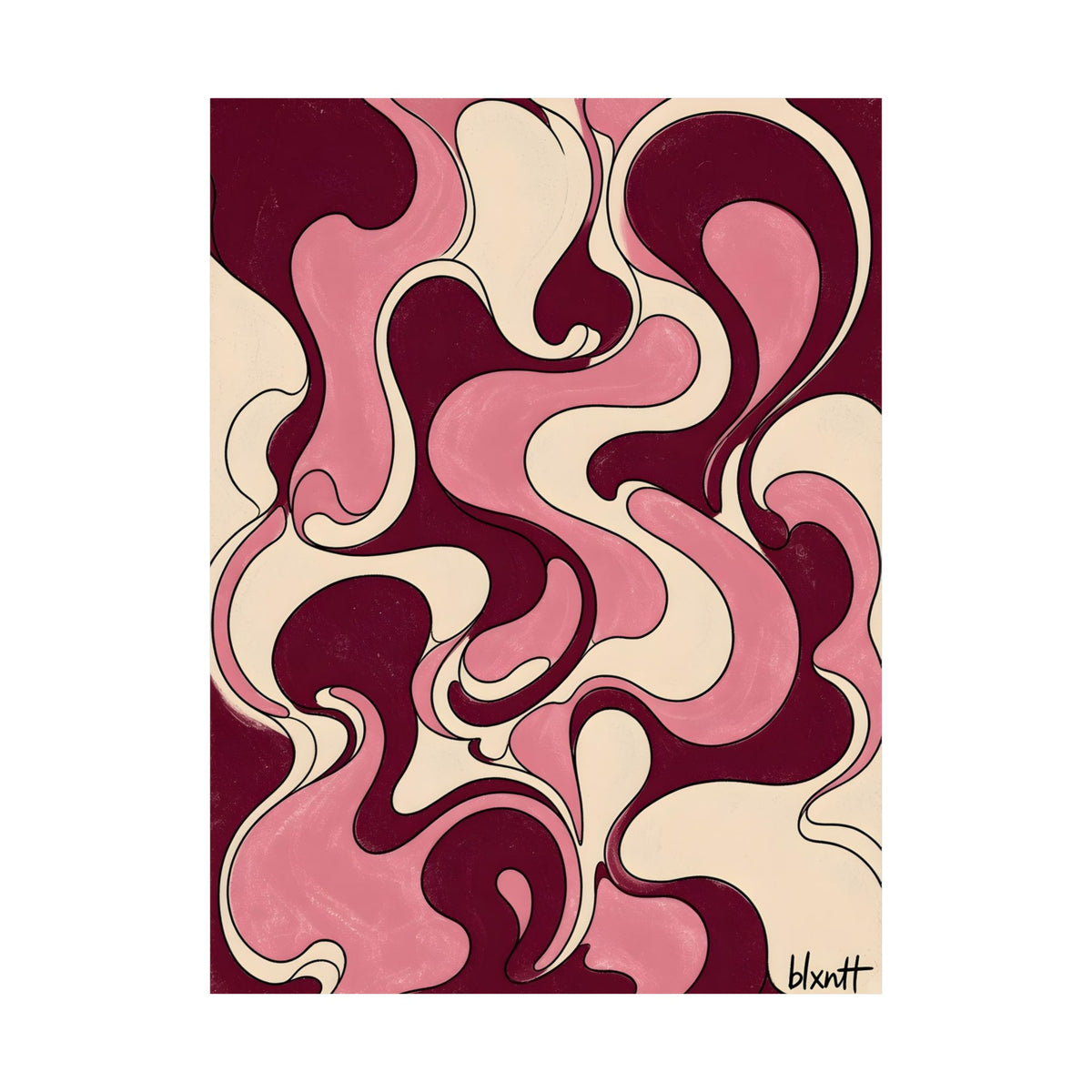 Fillmore Flow - Burgundy & Blush Poster