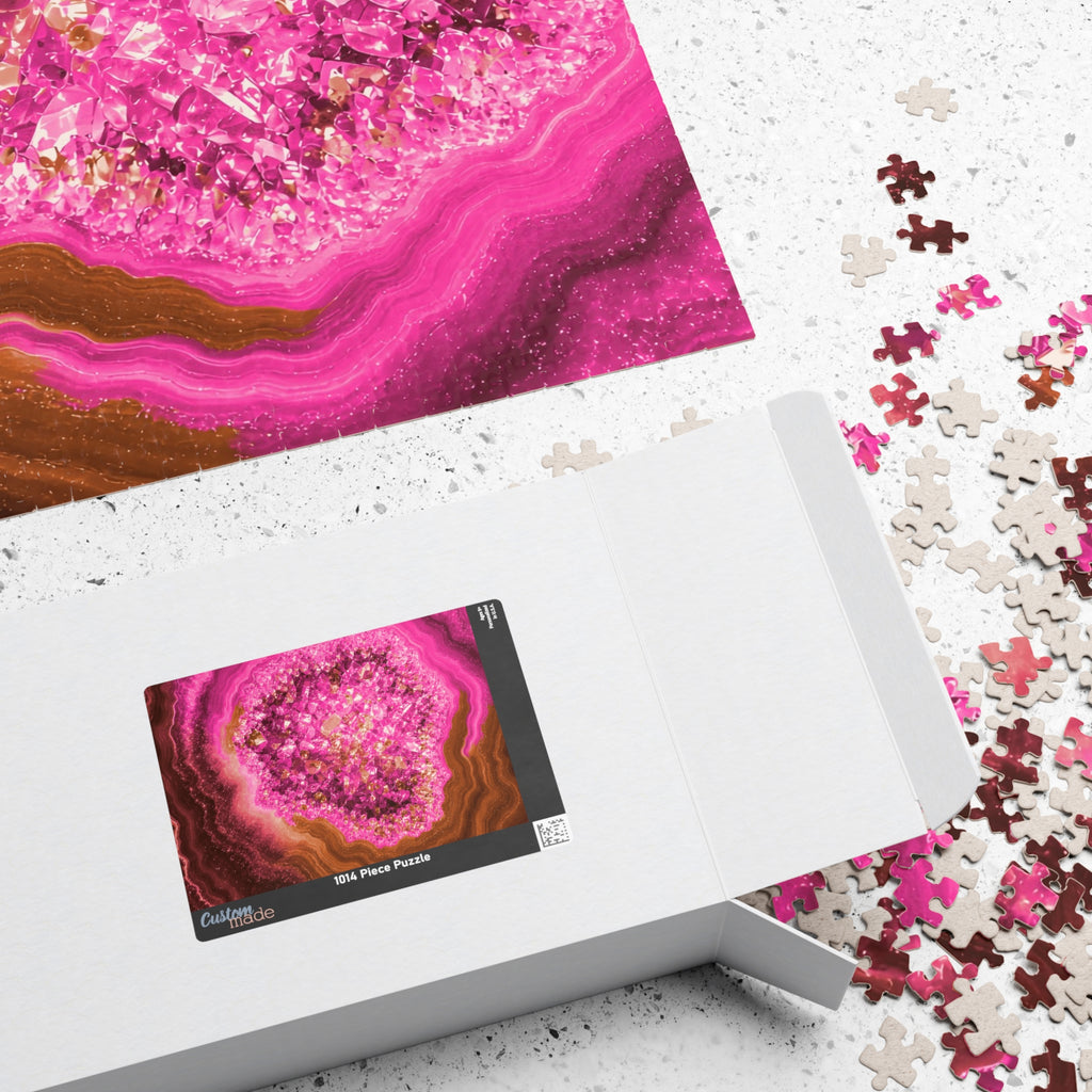 Geode Core - Terracotta Neon Jigsaw Puzzle