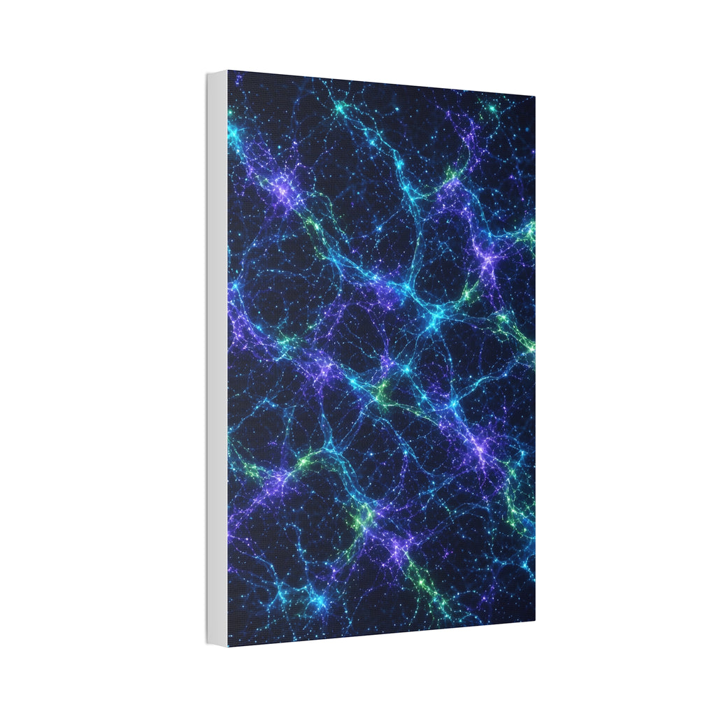 Neon Mycelium - Original Glow Glossy Canvas
