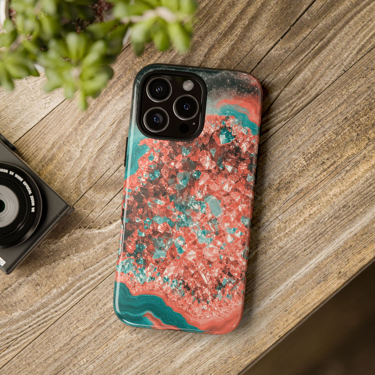 Geode Core - Coral Teal Phone Case