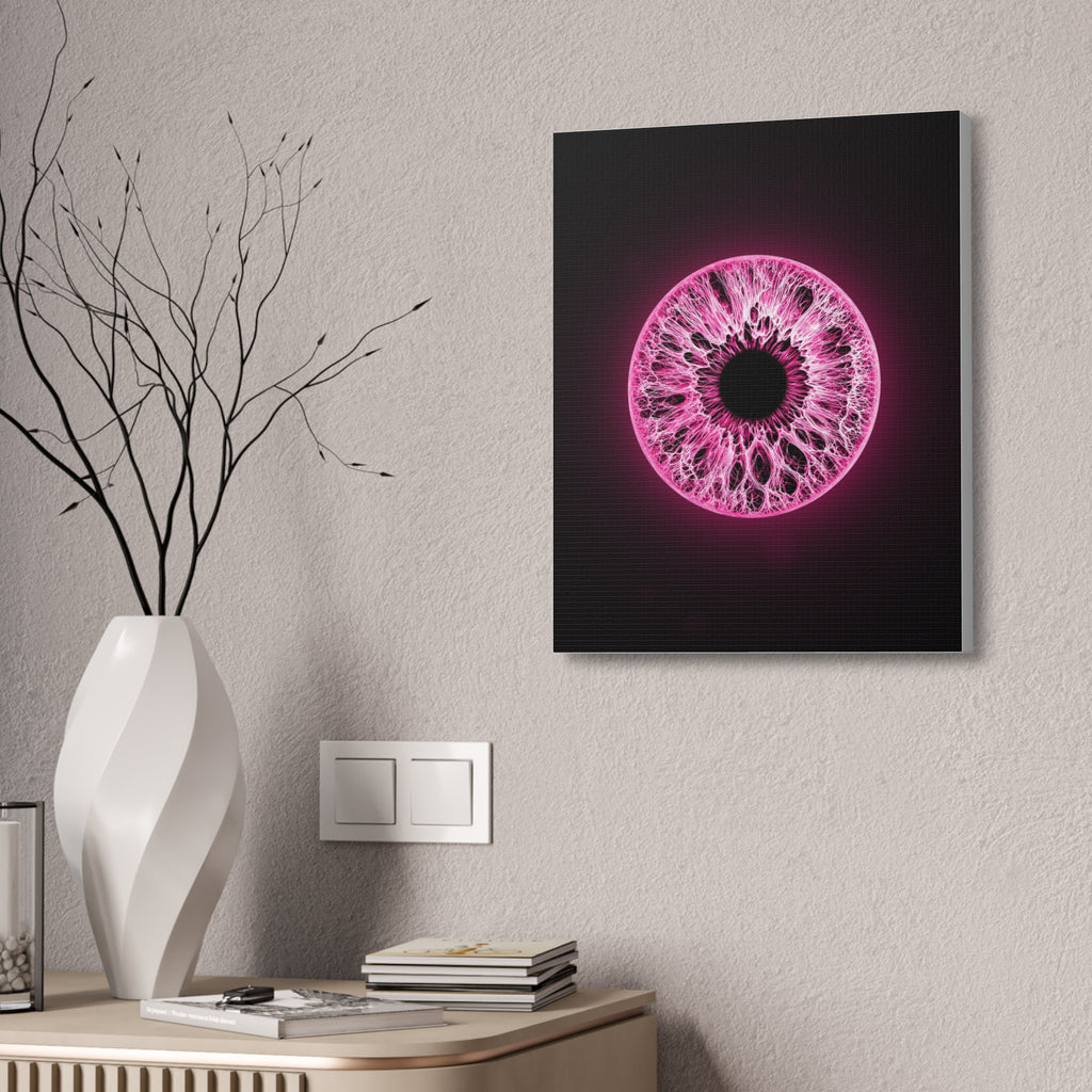 BLXNTT Iris – Lace Web Neon Pink Glossy Canvas