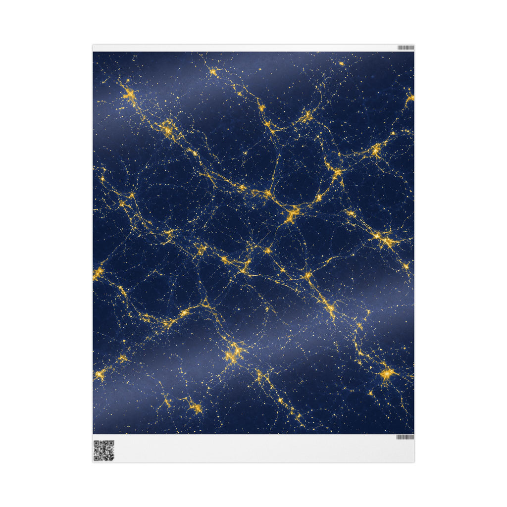 Neon Mycelium - Mustard Navy Wrapping Paper