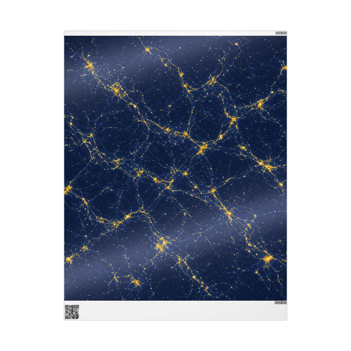 Neon Mycelium - Mustard Navy Wrapping Paper
