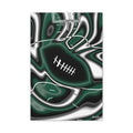 Hunter Green & White Trippy Football Canvas