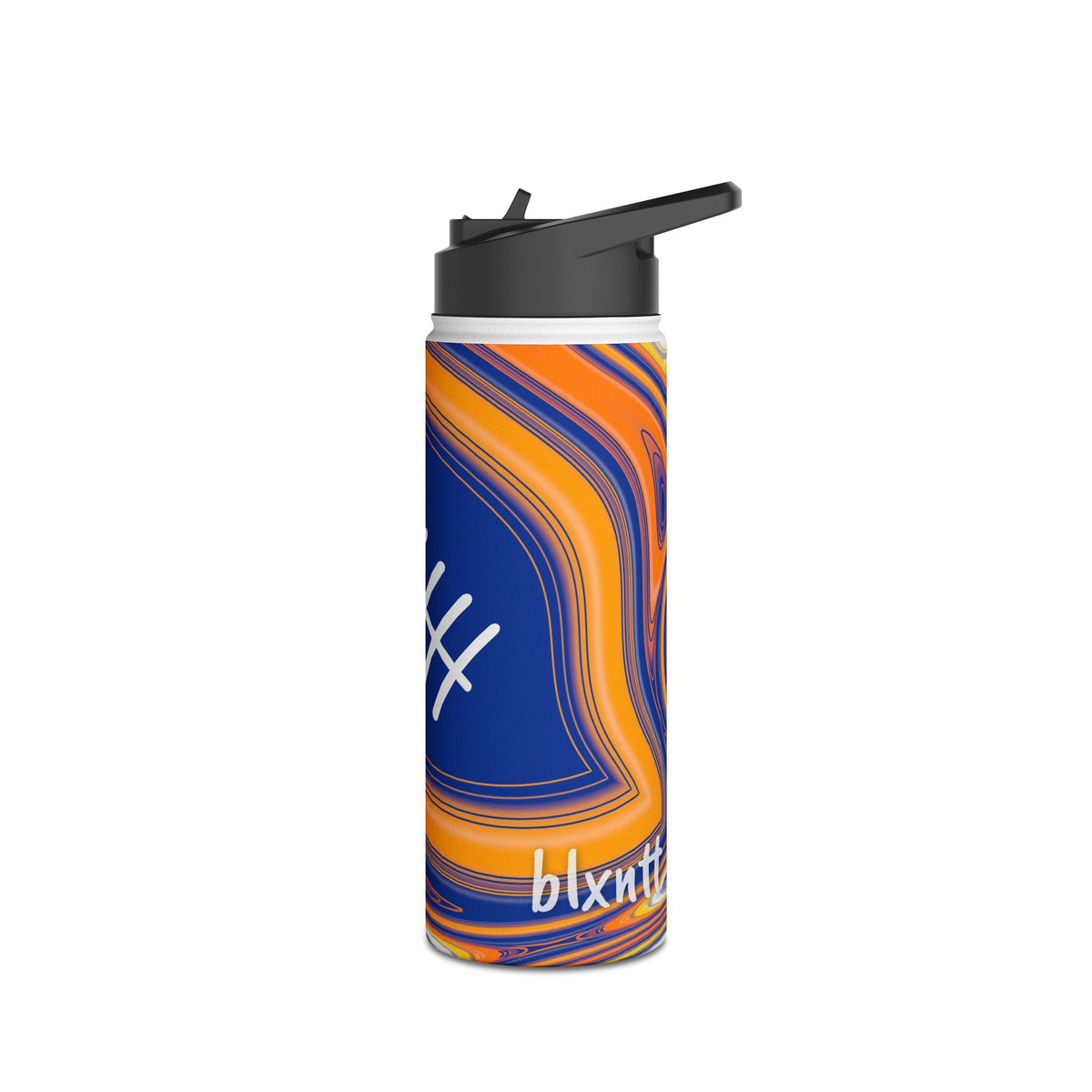 Royal Blue & Yellow Trippy Football Water Bottle