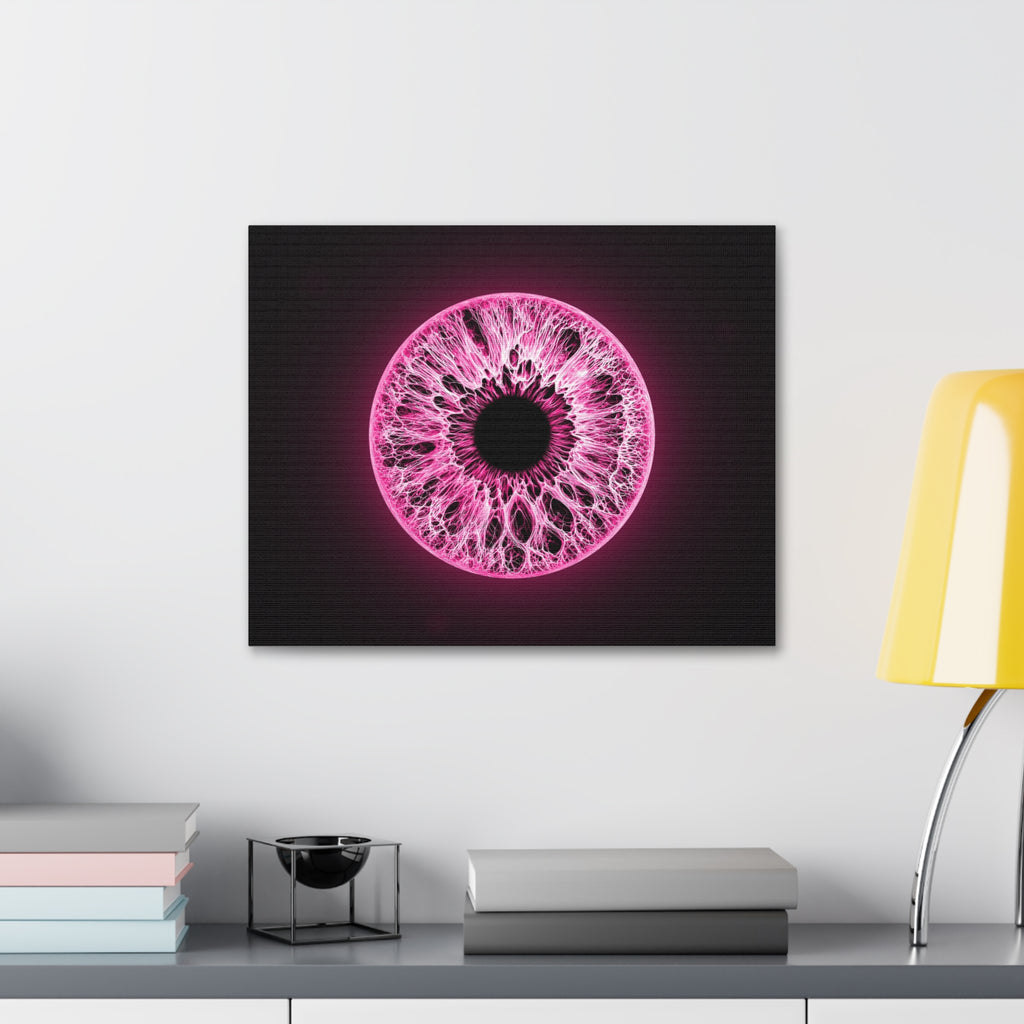 BLXNTT Iris – Lace Web Neon Pink Glossy Canvas